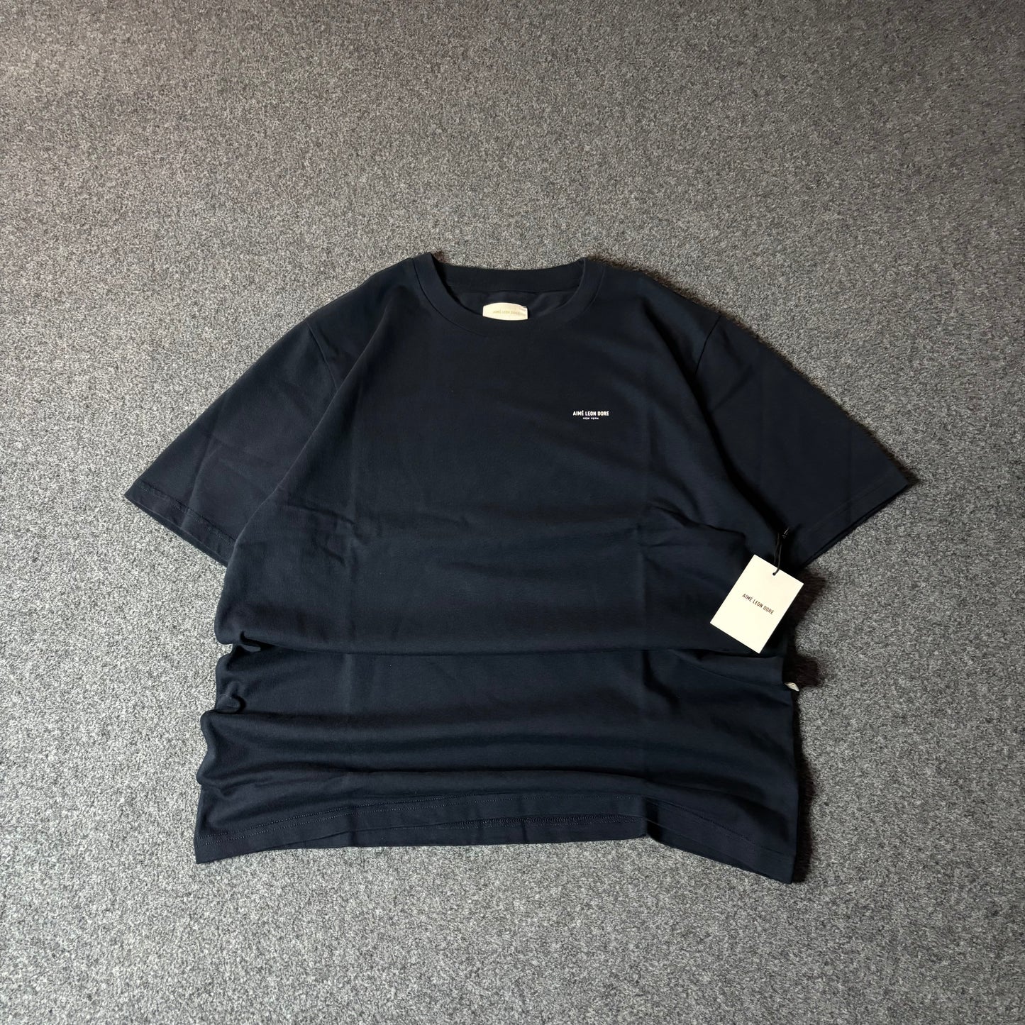 Aime Leon Dore ss micro din logo navy tee