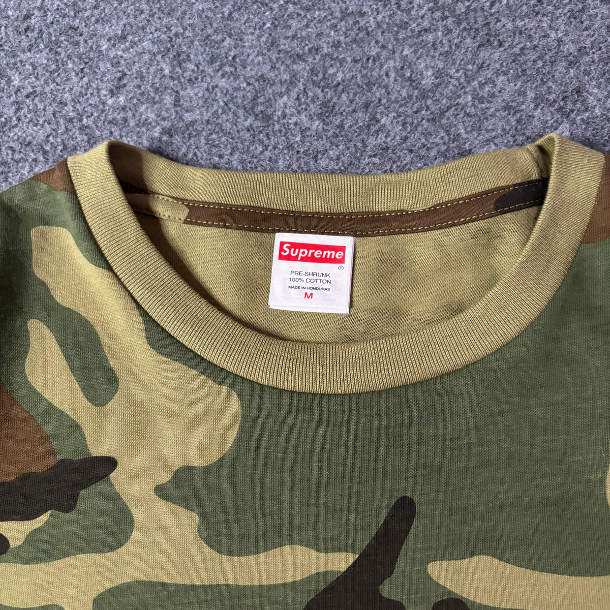 Supreme Arabic box logo camo tee