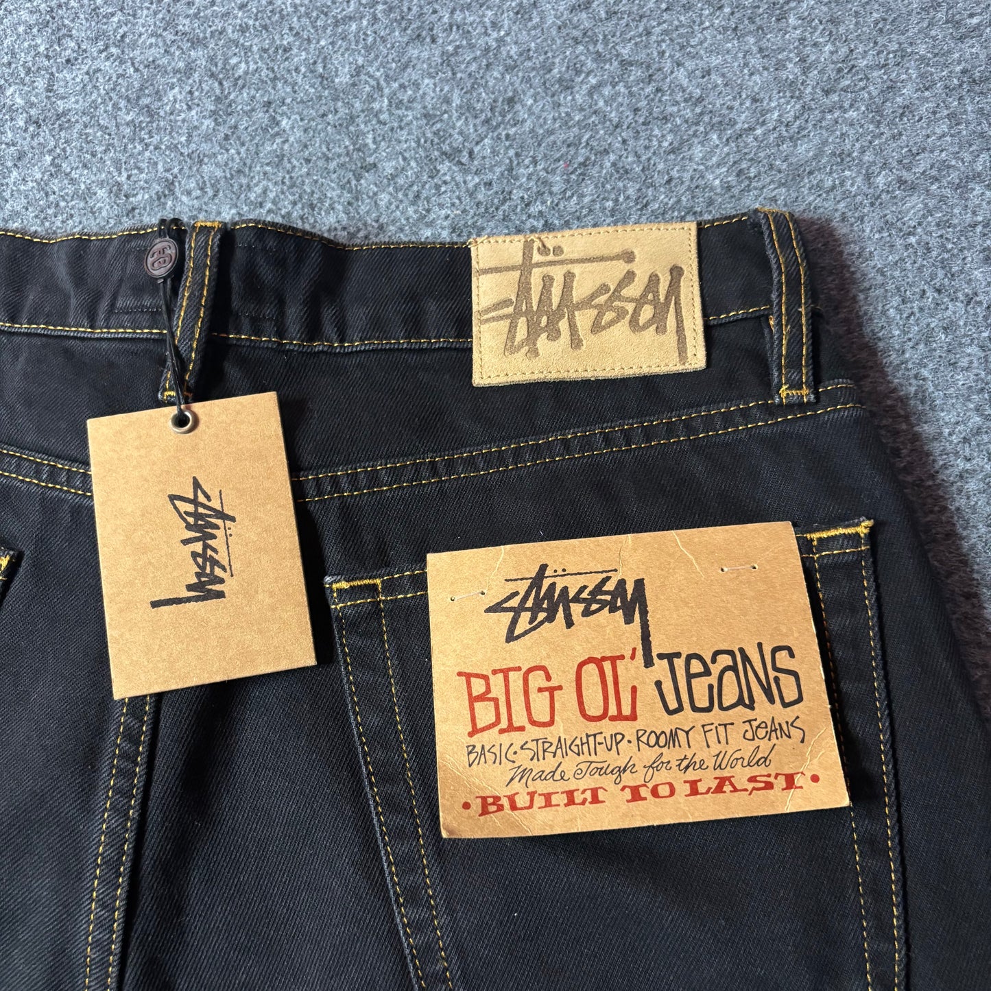 Stussy big ol shorts denim washed black