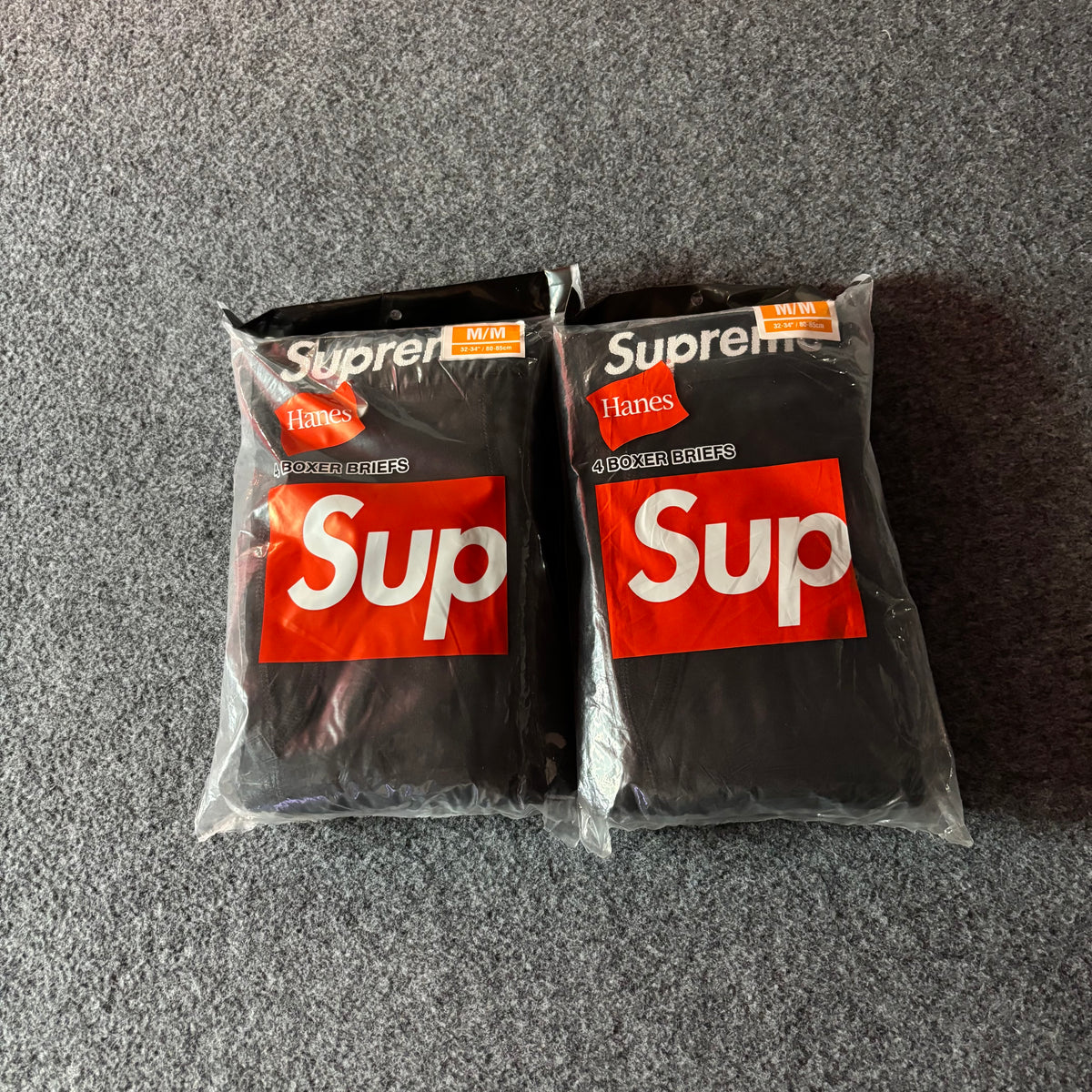 Supreme black boxers 4-pack