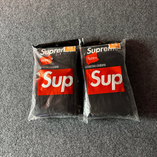 Supreme black boxers 4-pack