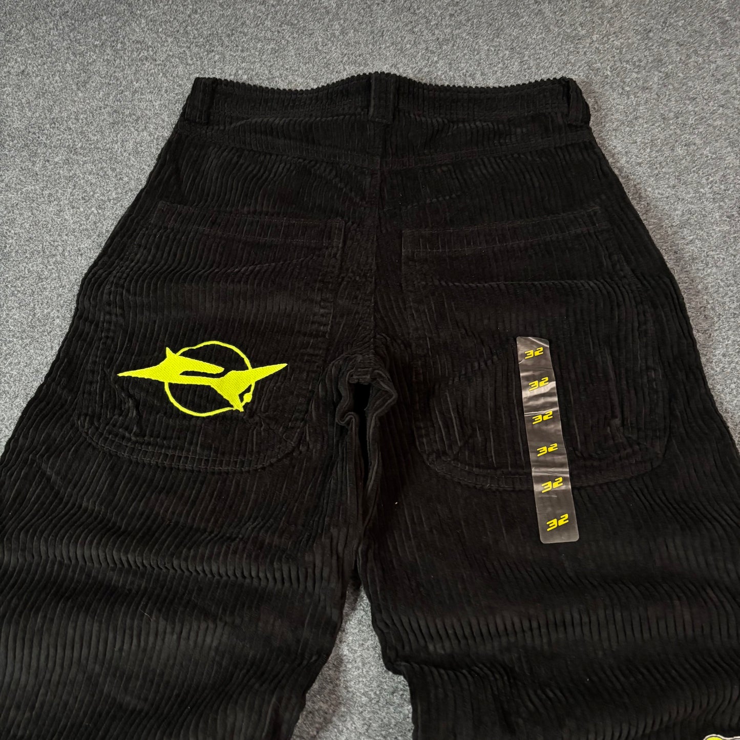 A Lab mega rave black corduroy pants
