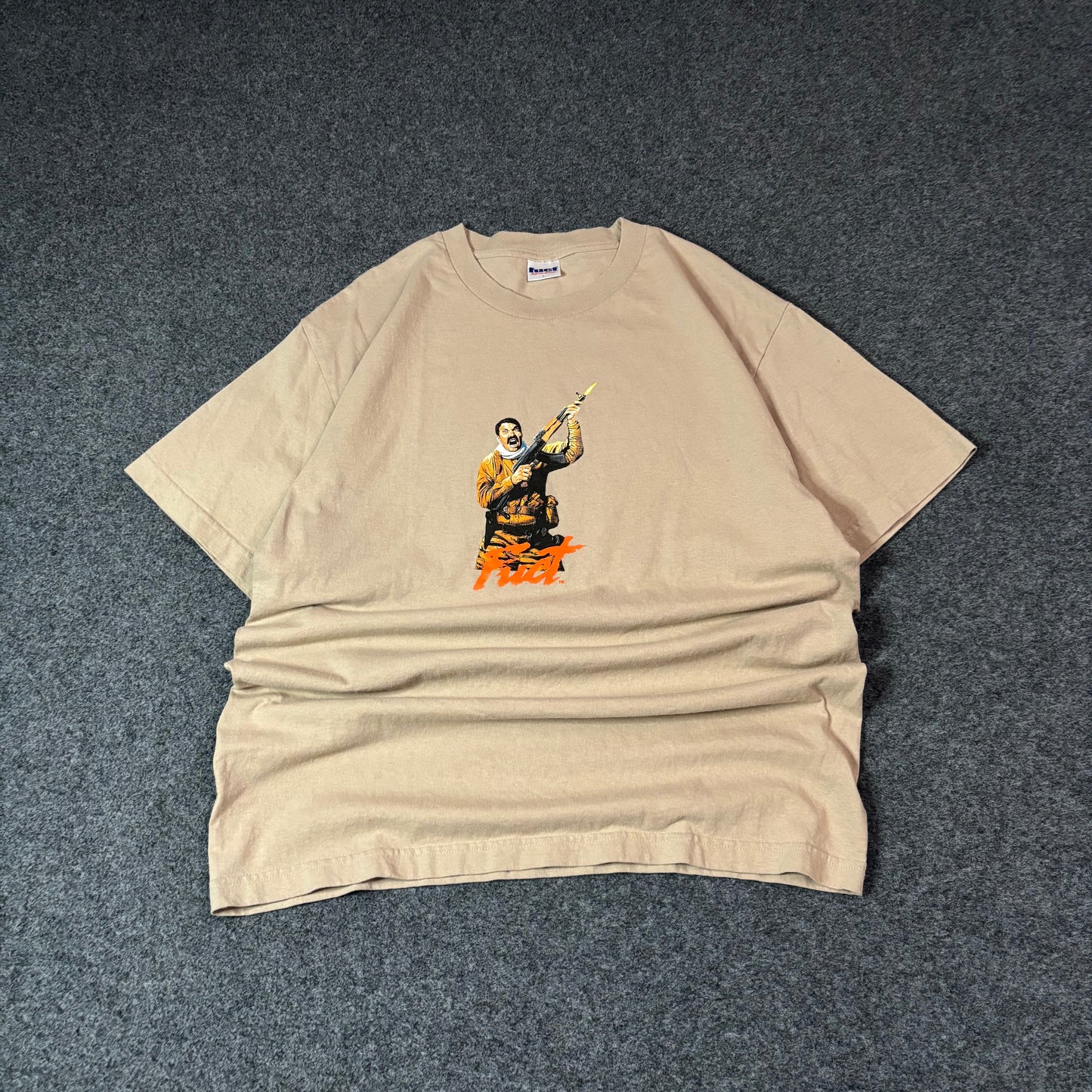 FUCT crazy ak47 beige tee