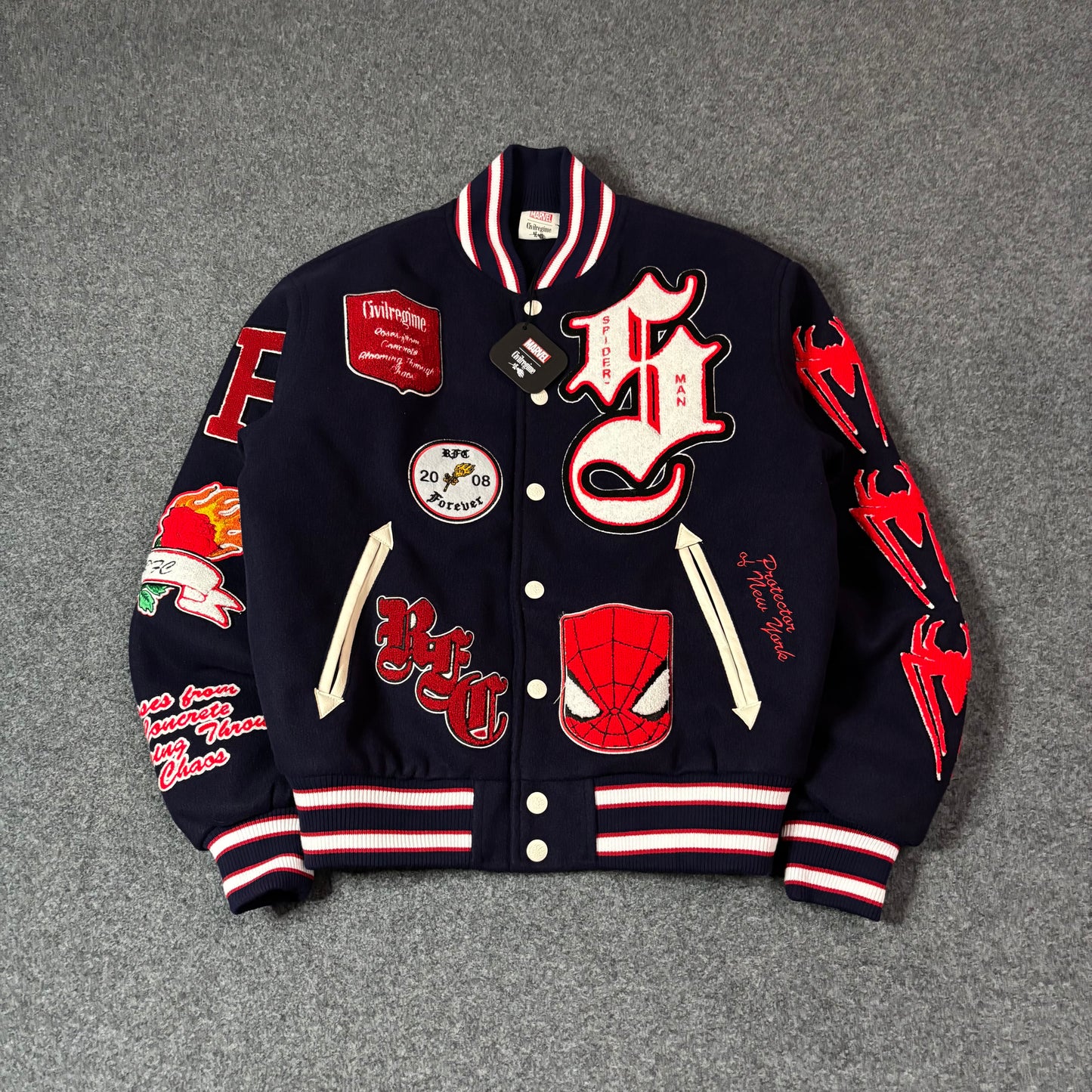 Civil Regime Spiderman varsiity jacket