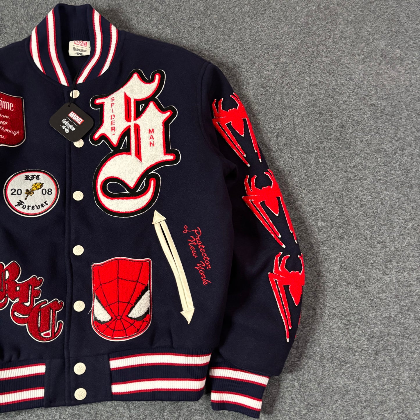 Civil Regime Spiderman varsiity jacket