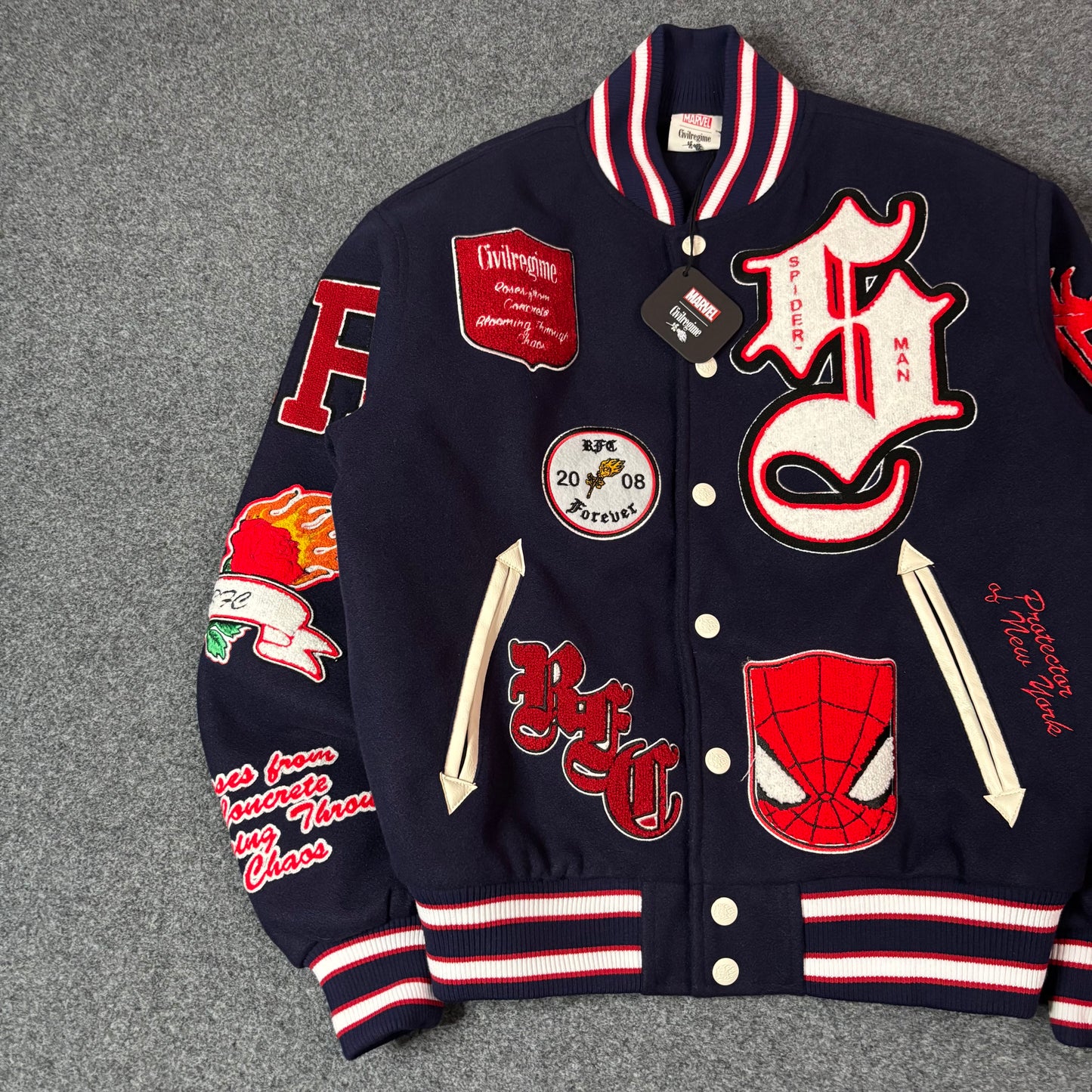 Civil Regime Spiderman varsiity jacket