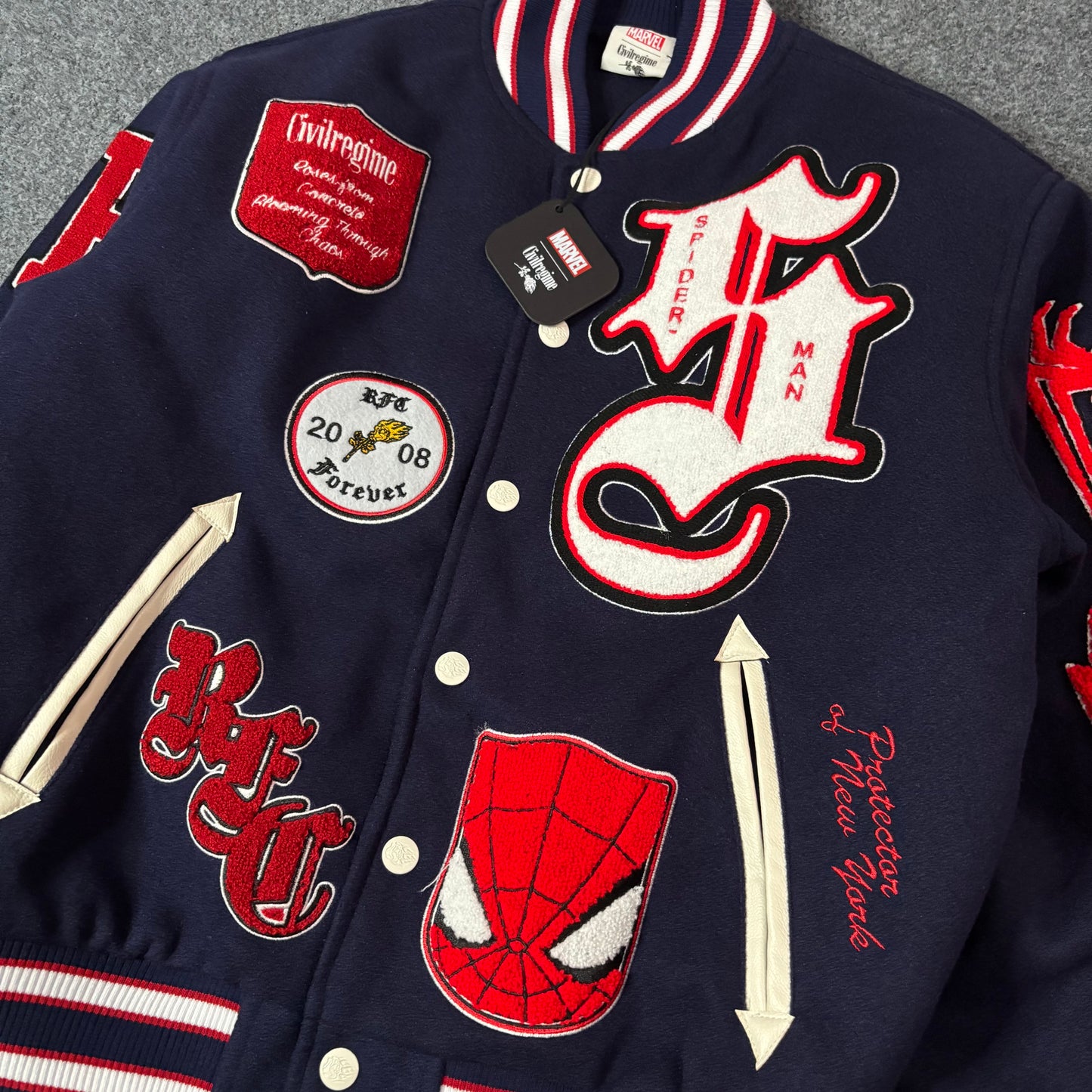 Civil Regime Spiderman varsiity jacket