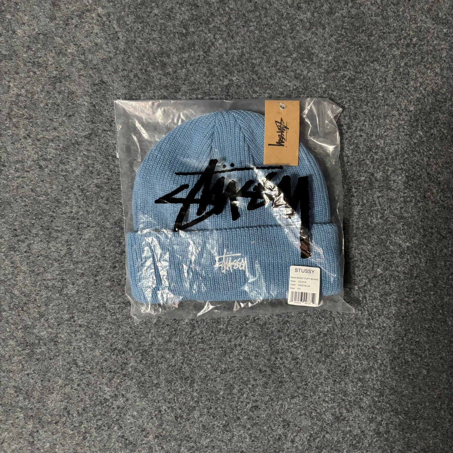 Stussy beanie embroidery logo blue