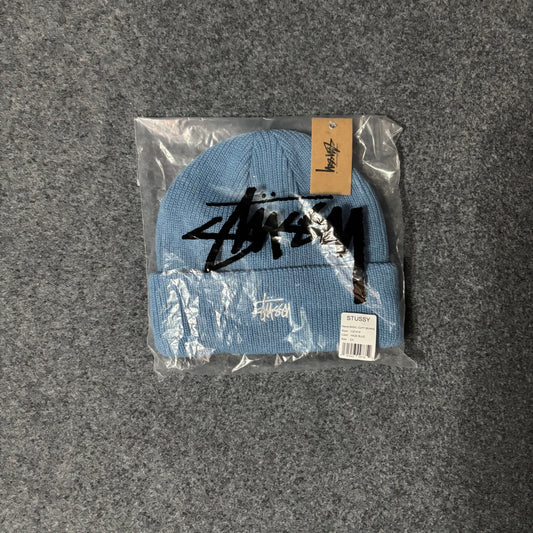Stussy beanie embroidery logo blue