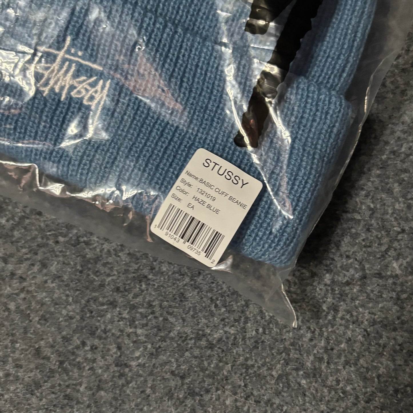 Stussy beanie embroidery logo blue