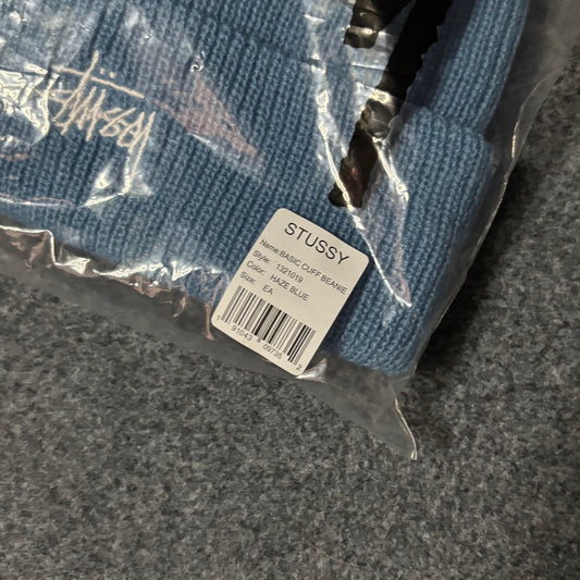 Stussy beanie embroidery logo blue