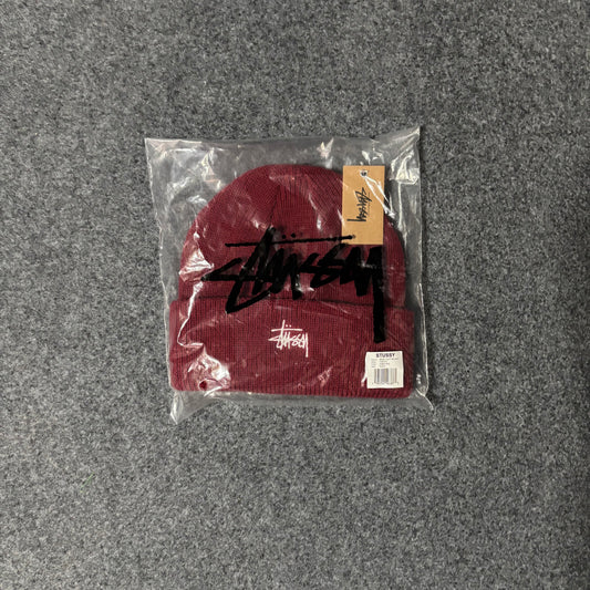 Stussy beanie embroidery logo vino