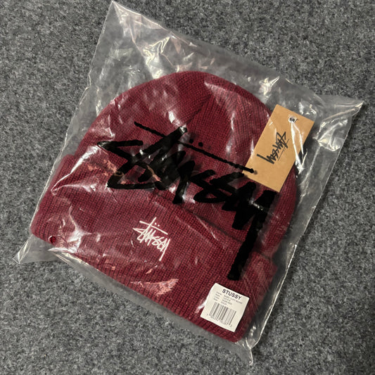 Stussy beanie embroidery logo vino