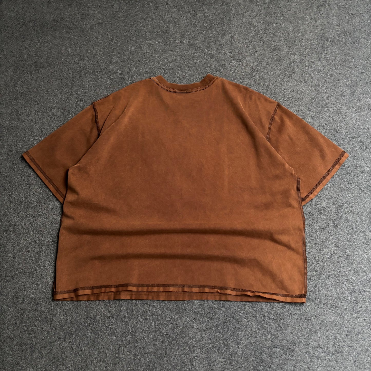 Saint Vanity boxy reversed stitch tee brown
