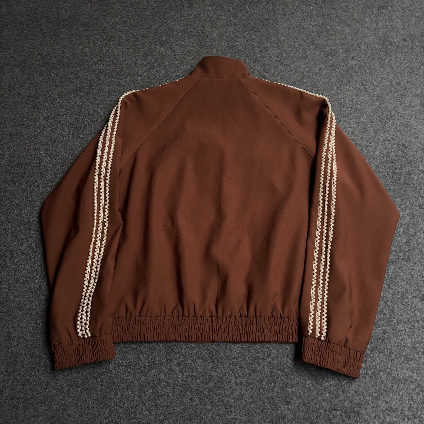 Homme Femme pearls stripes brown tracksuit baggy