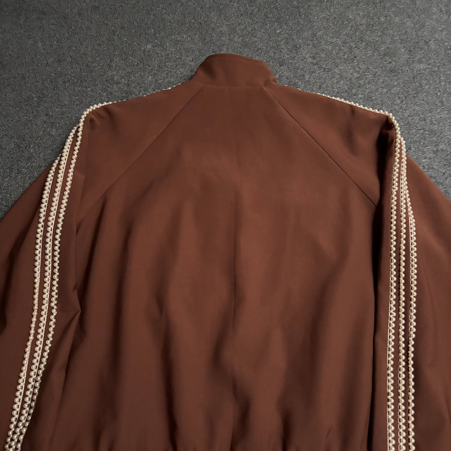Homme Femme pearls stripes brown tracksuit baggy