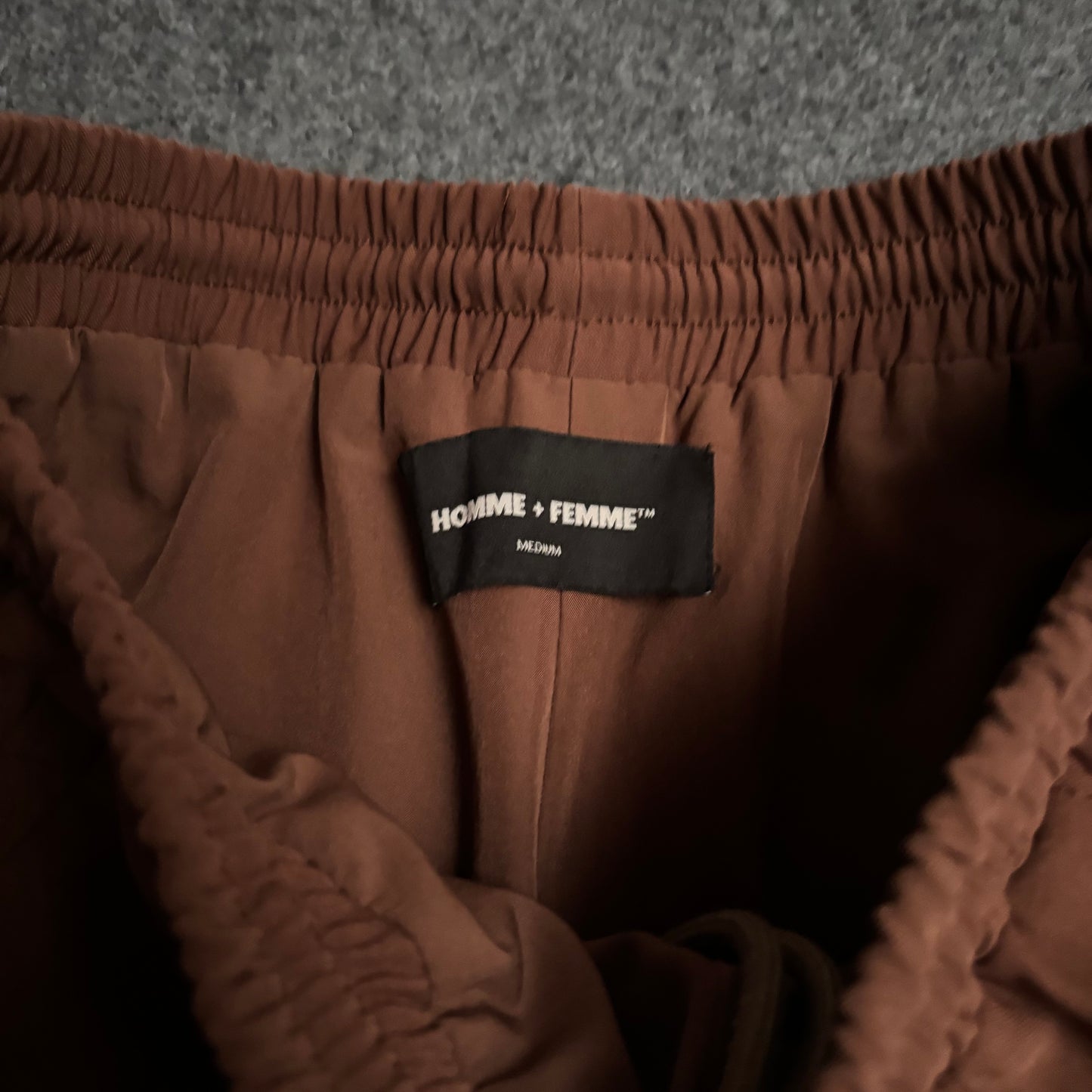 Homme Femme pearls stripes brown tracksuit baggy