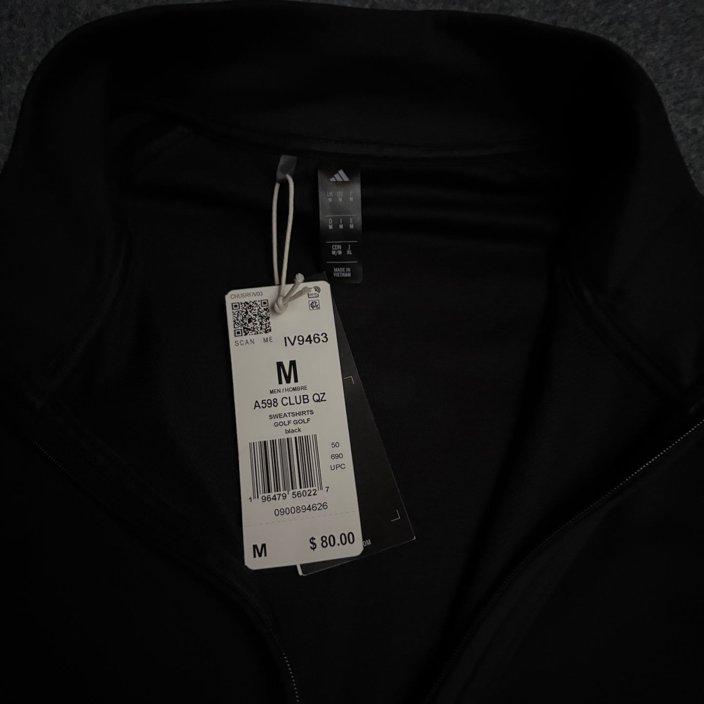 Adidas quarter zip jacket sleeve logo