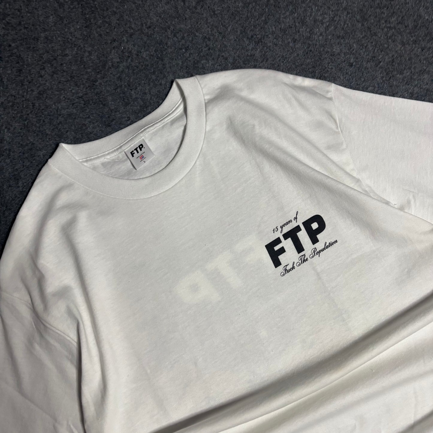 Fuck The Population 15th anniversary white tee