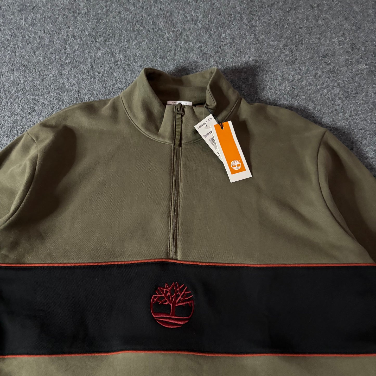 Timberland green logo quarter zip