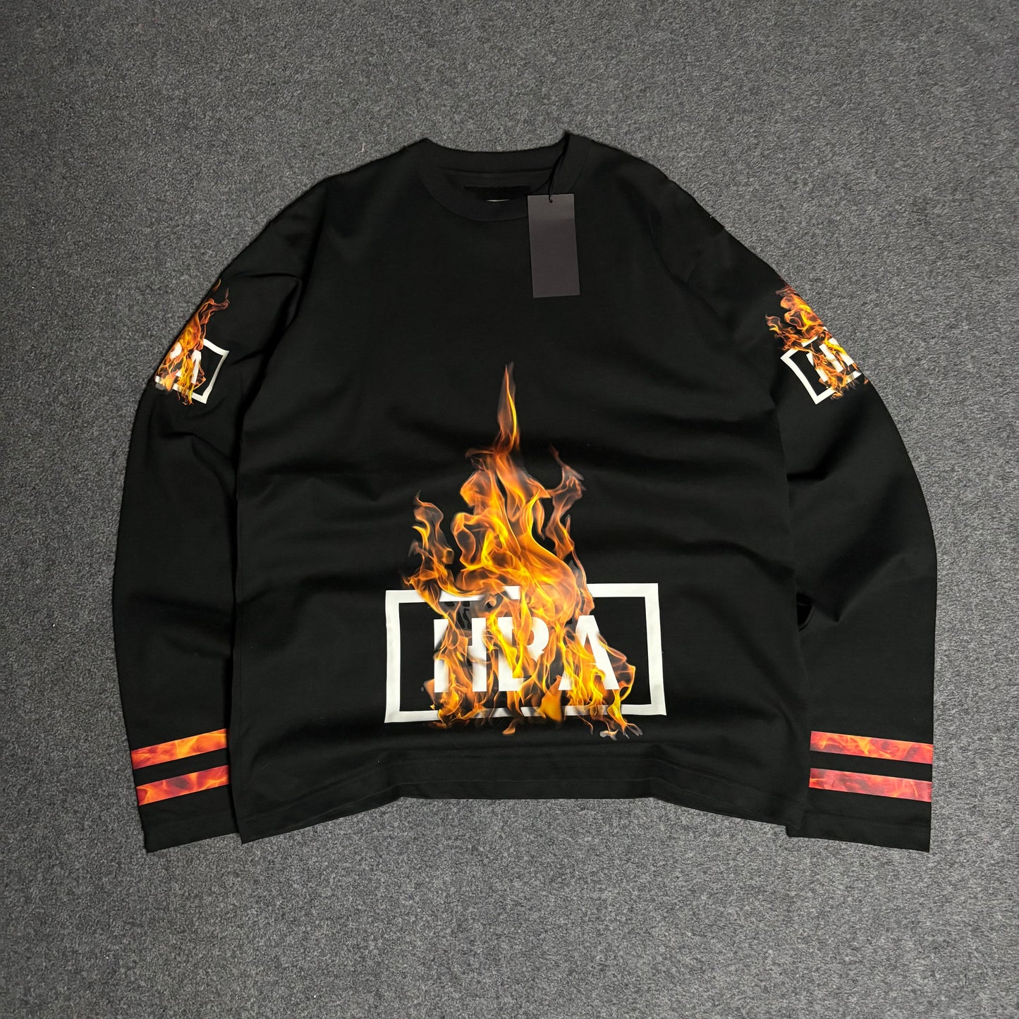 Hood By Air flames logo ls oversized tee