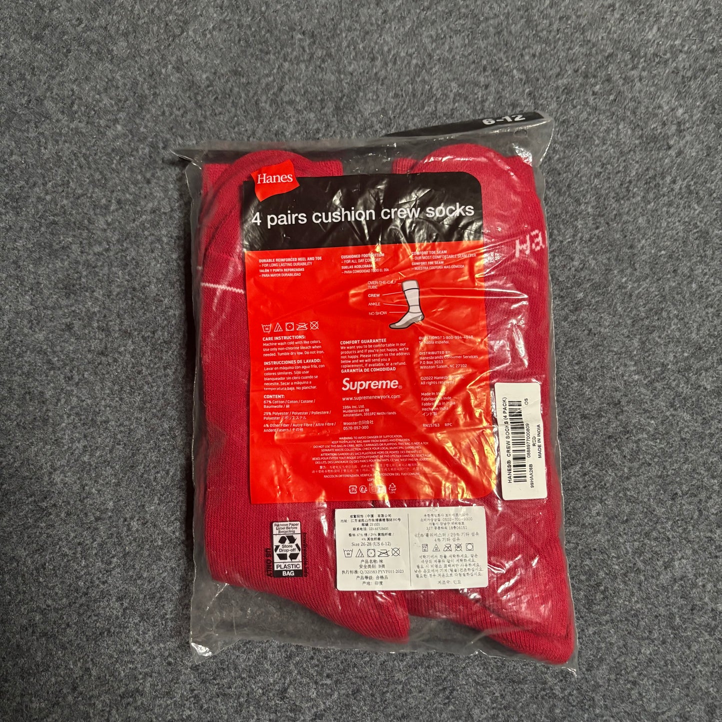 Supreme Socks red