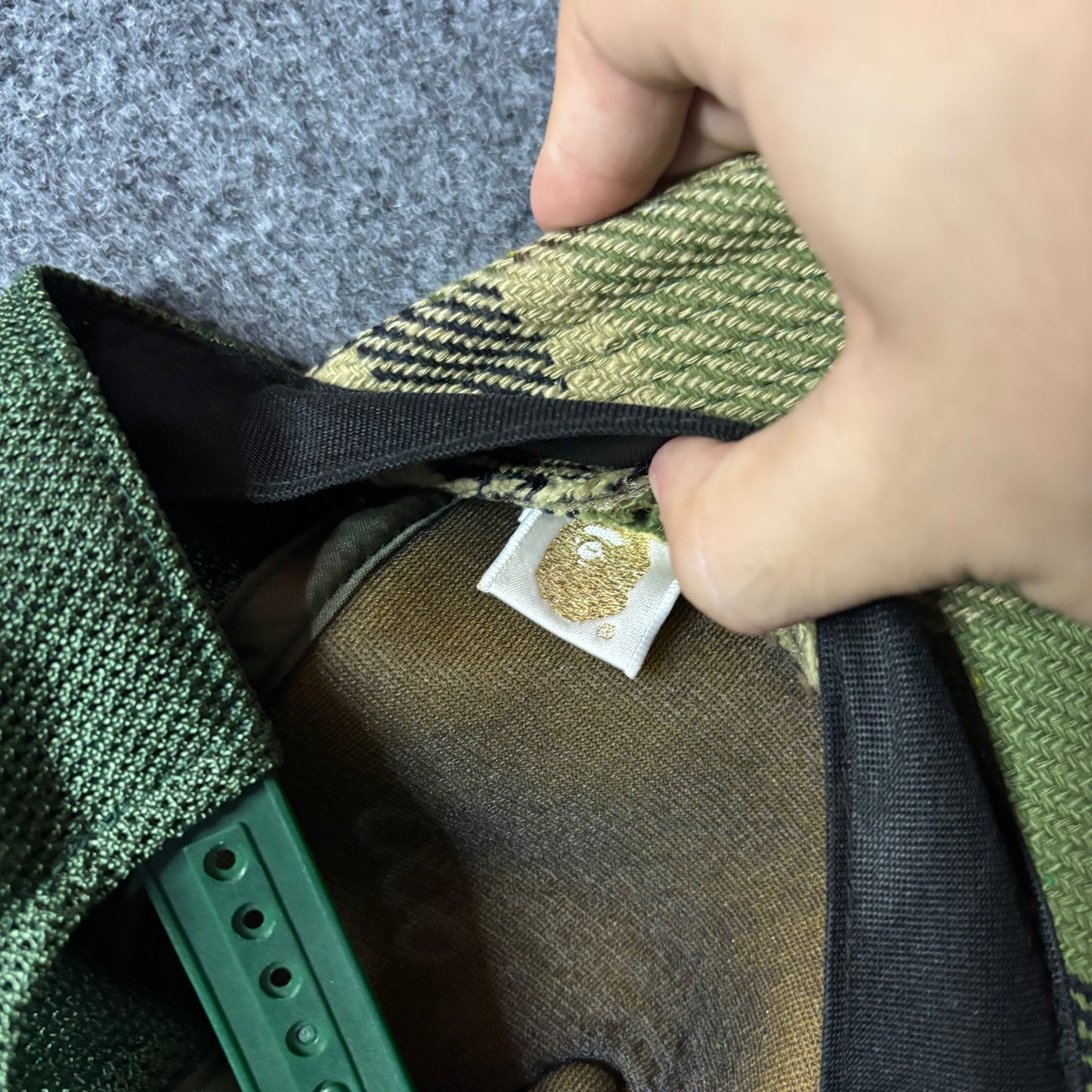 Bape nigo era plaid hat green