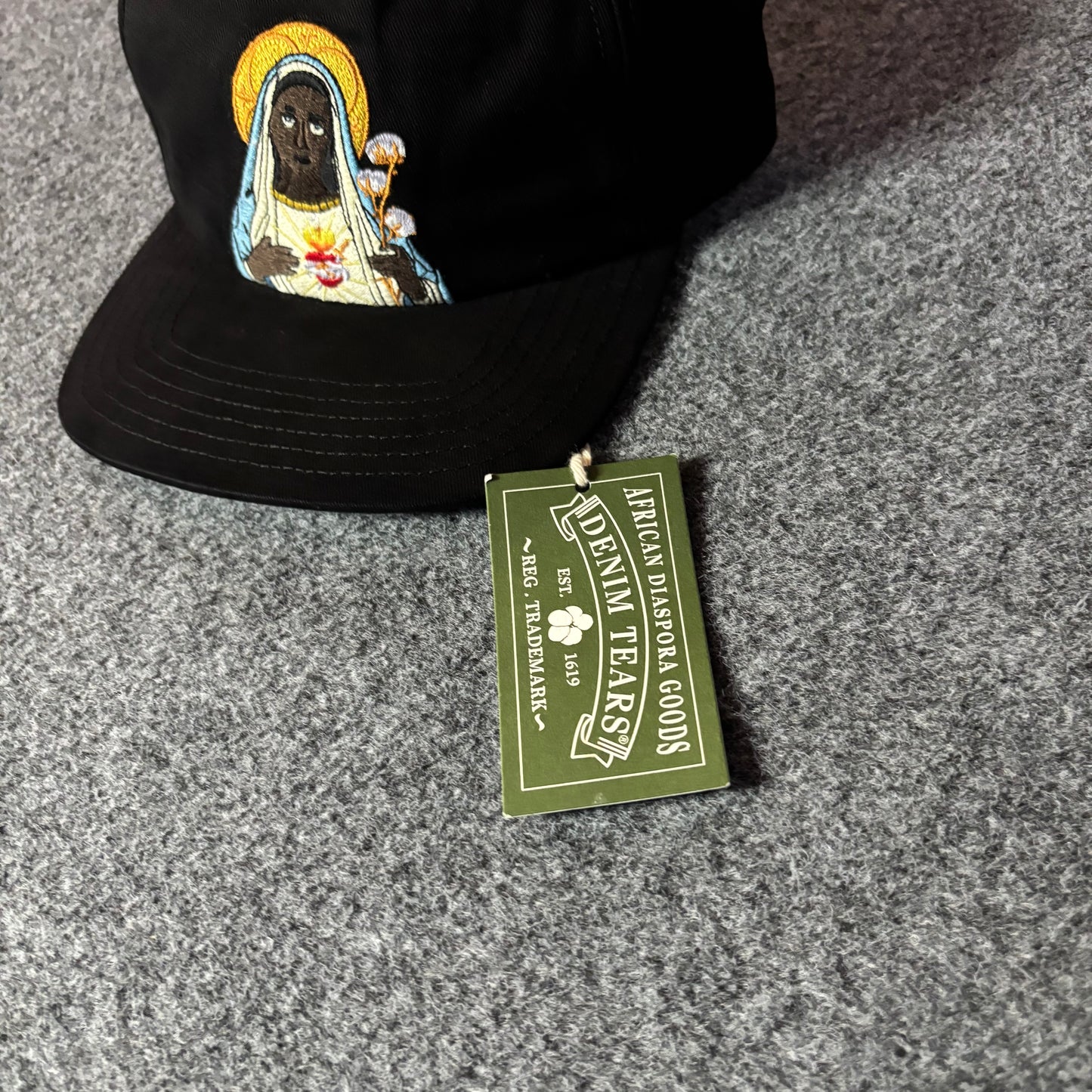 Denim tears black mary cap black