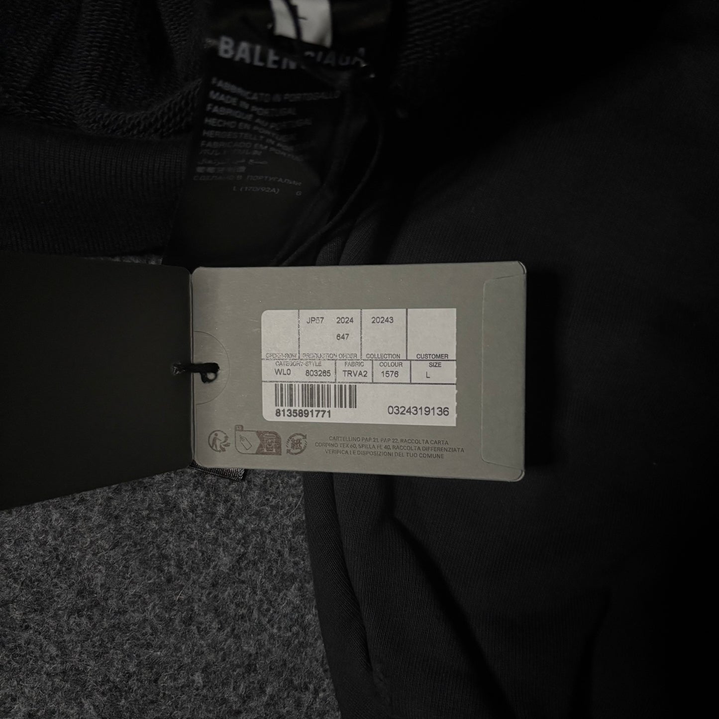 Balenciaga "AGAINELAB" oversized distressed hoodie