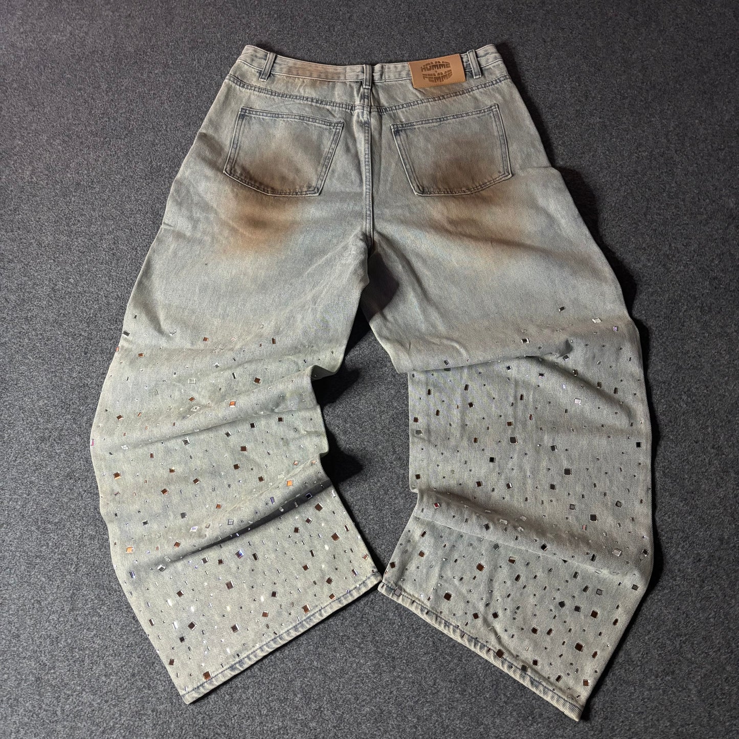 Homme Femme crushed ice light blue denim