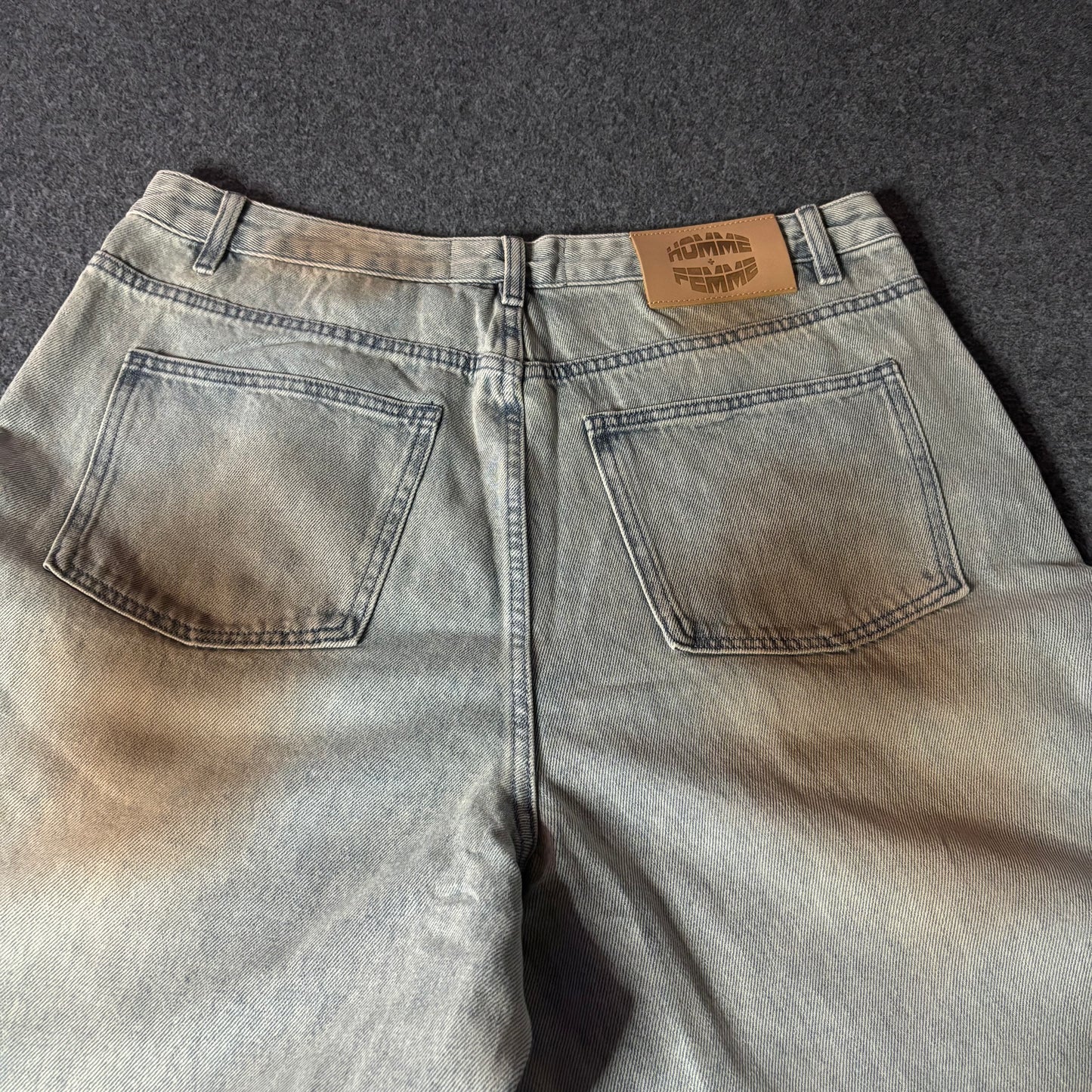 Homme Femme crushed ice light blue denim