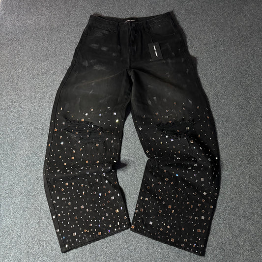 Homme Femme crushed ice denim black