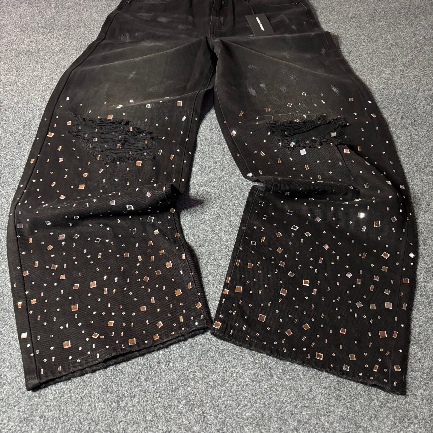 Homme Femme crushed ice denim black