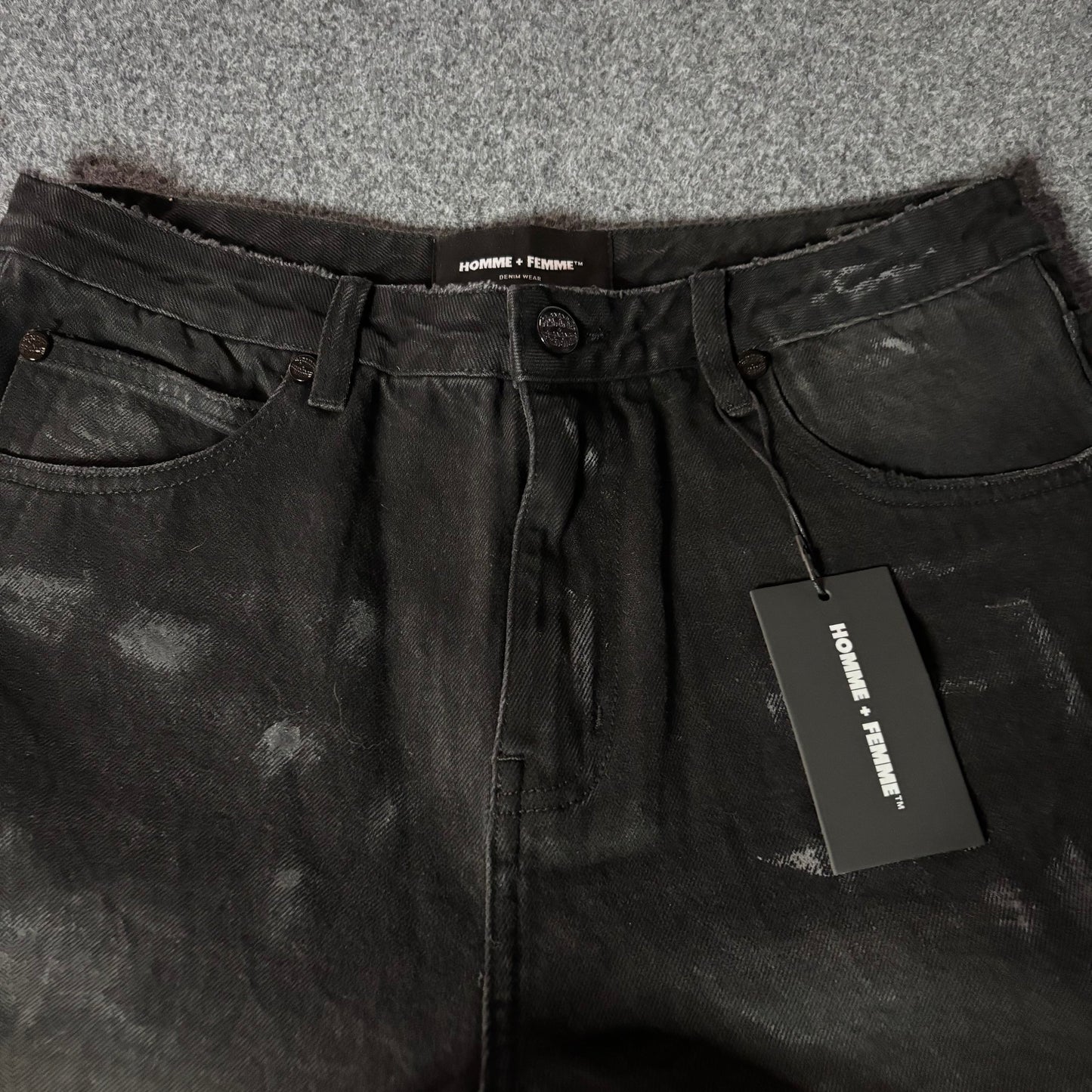 Homme Femme crushed ice denim black