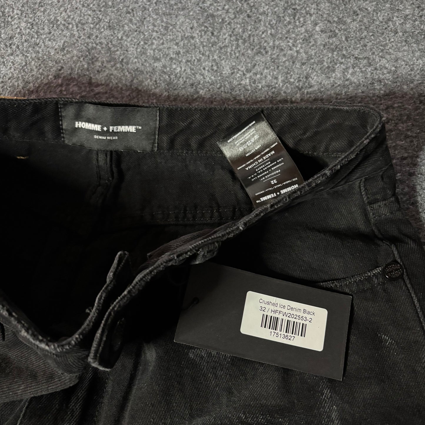 Homme Femme crushed ice denim black