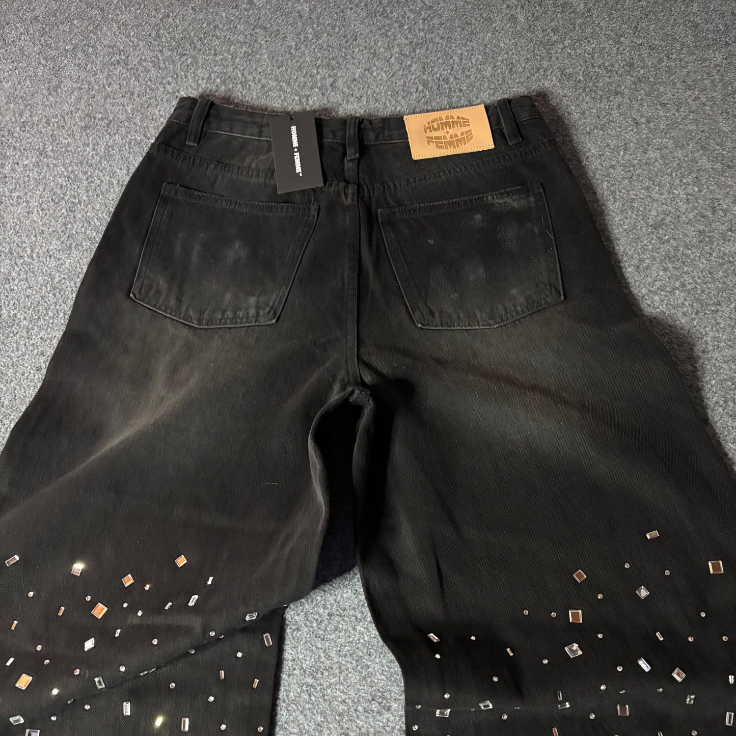 Homme Femme crushed ice denim black