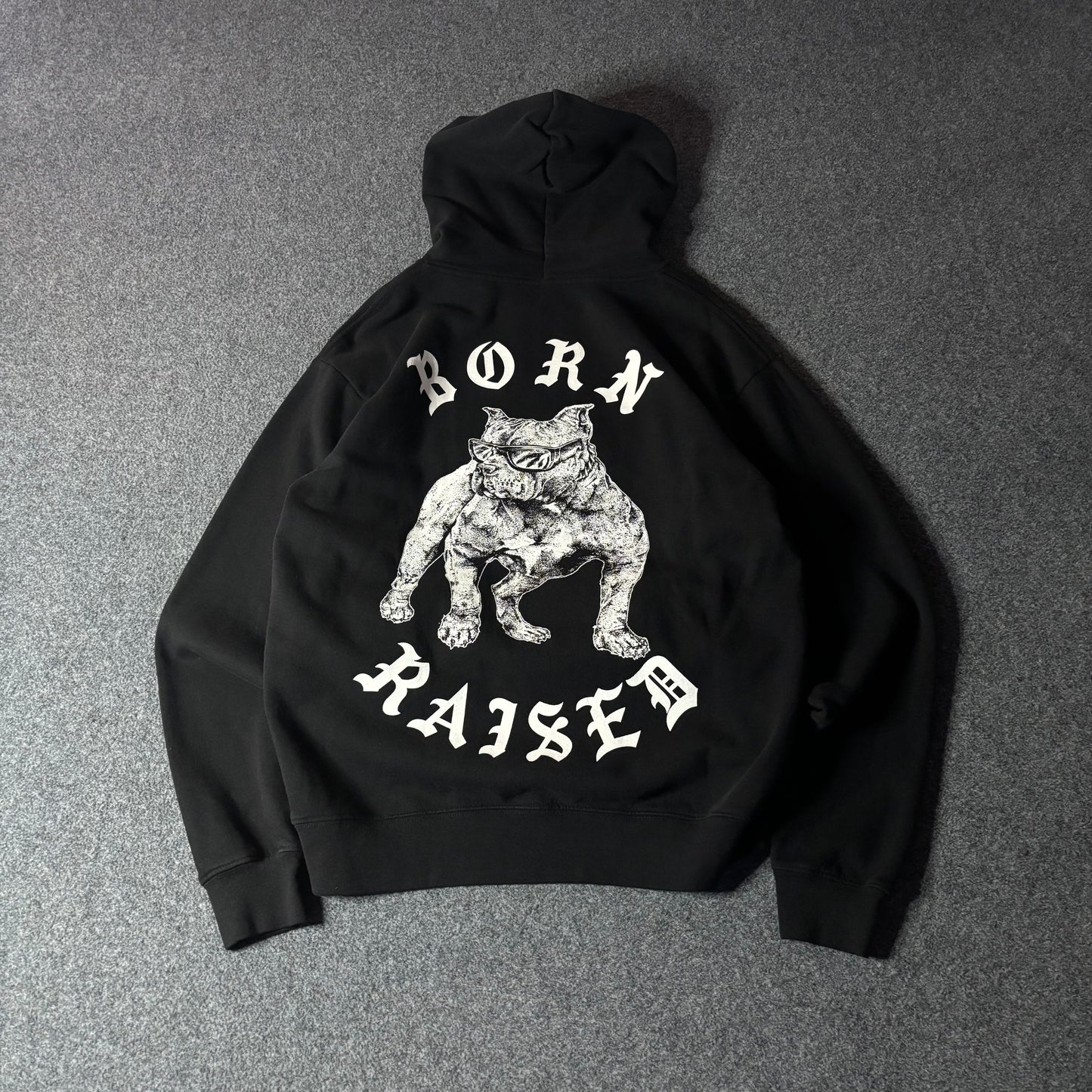 BornxRaised dog hoodie black