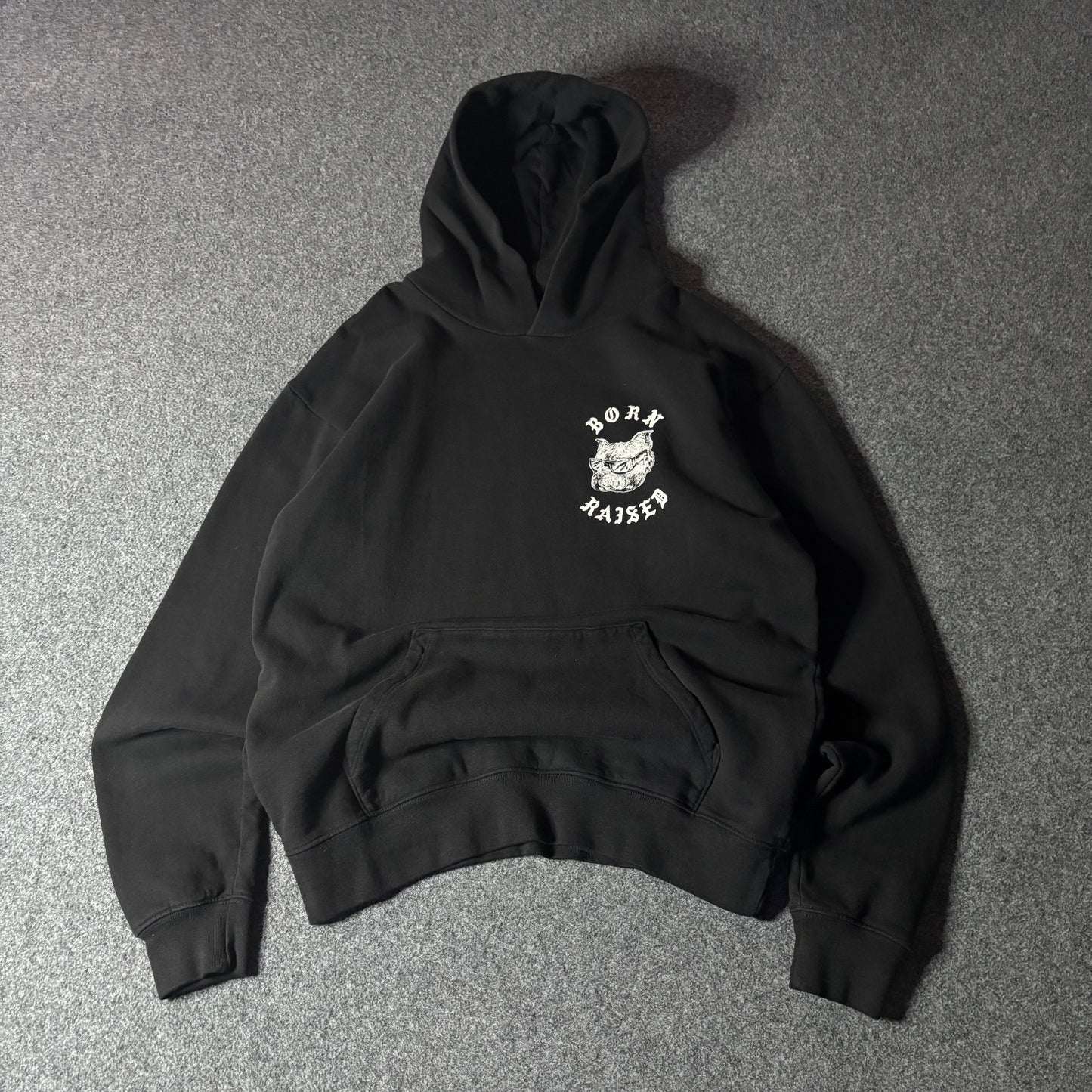 BornxRaised dog hoodie black