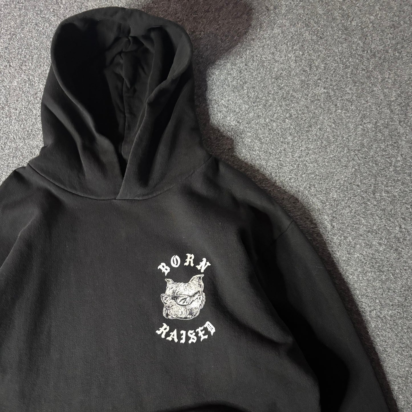 BornxRaised dog hoodie black