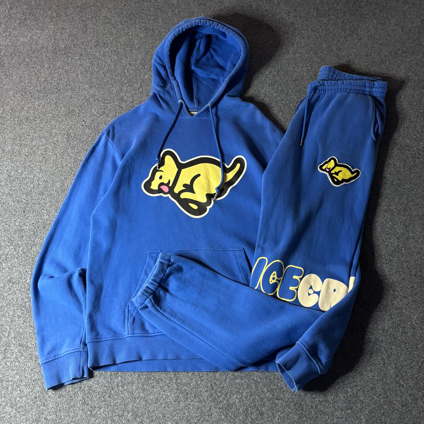 Ice Cream running dog blue conjunto