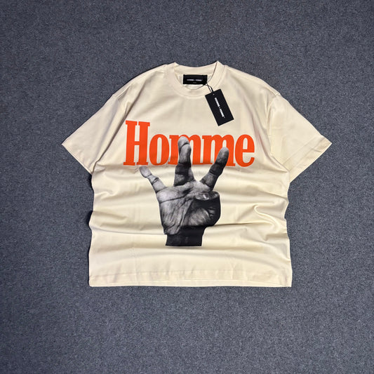 Homme Femme twisted fingers orange tee