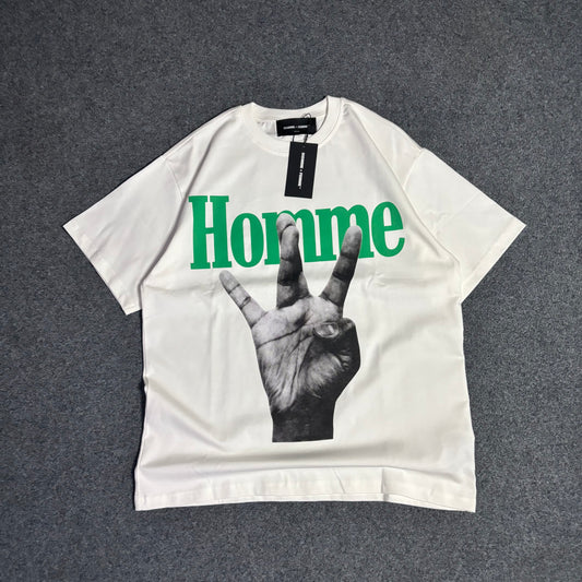 Homme Femme twisted fingers white green