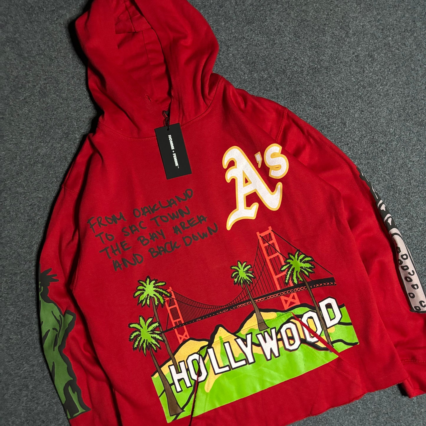 Homme Femme Hollywood hoodie red