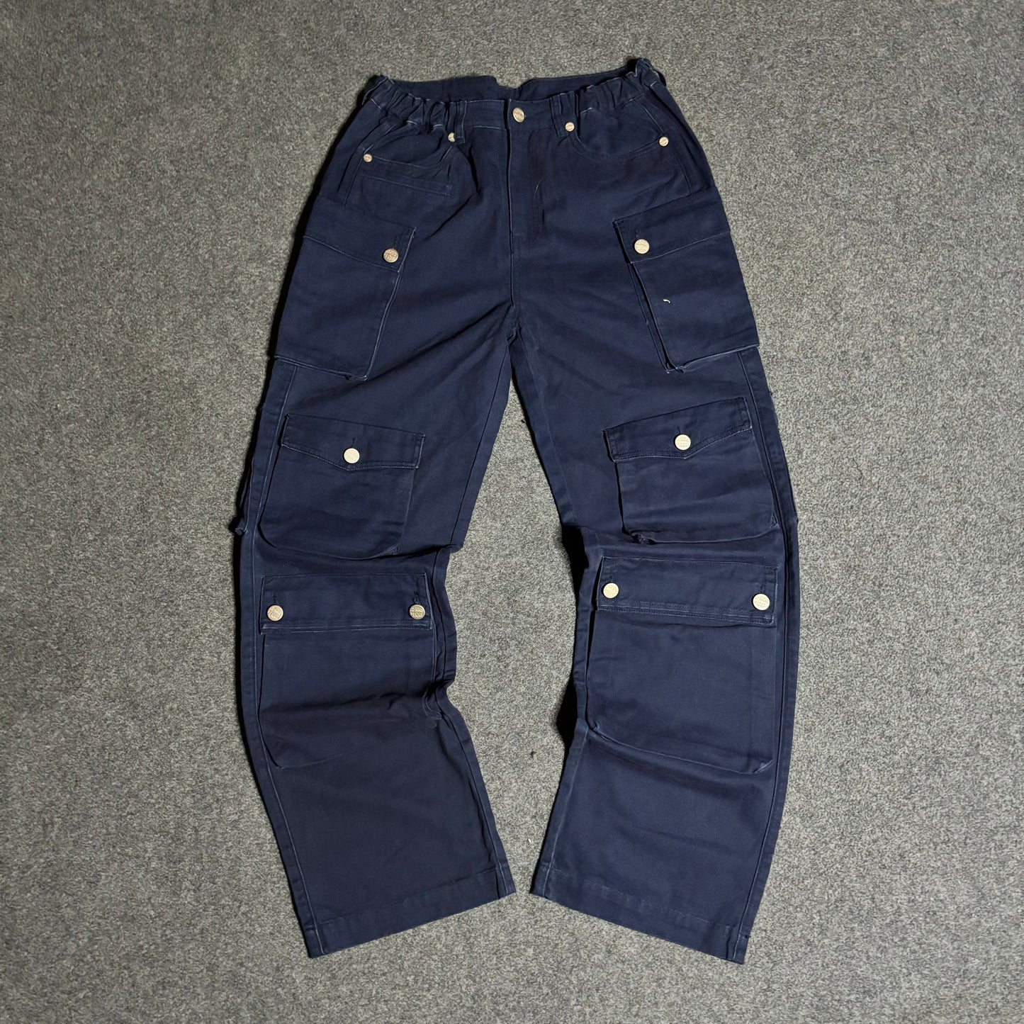 Homme Femme multi pocket cargo navy pant