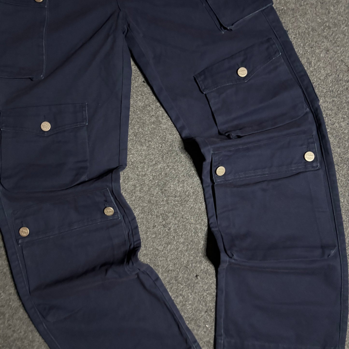 Homme Femme multi pocket cargo navy pant