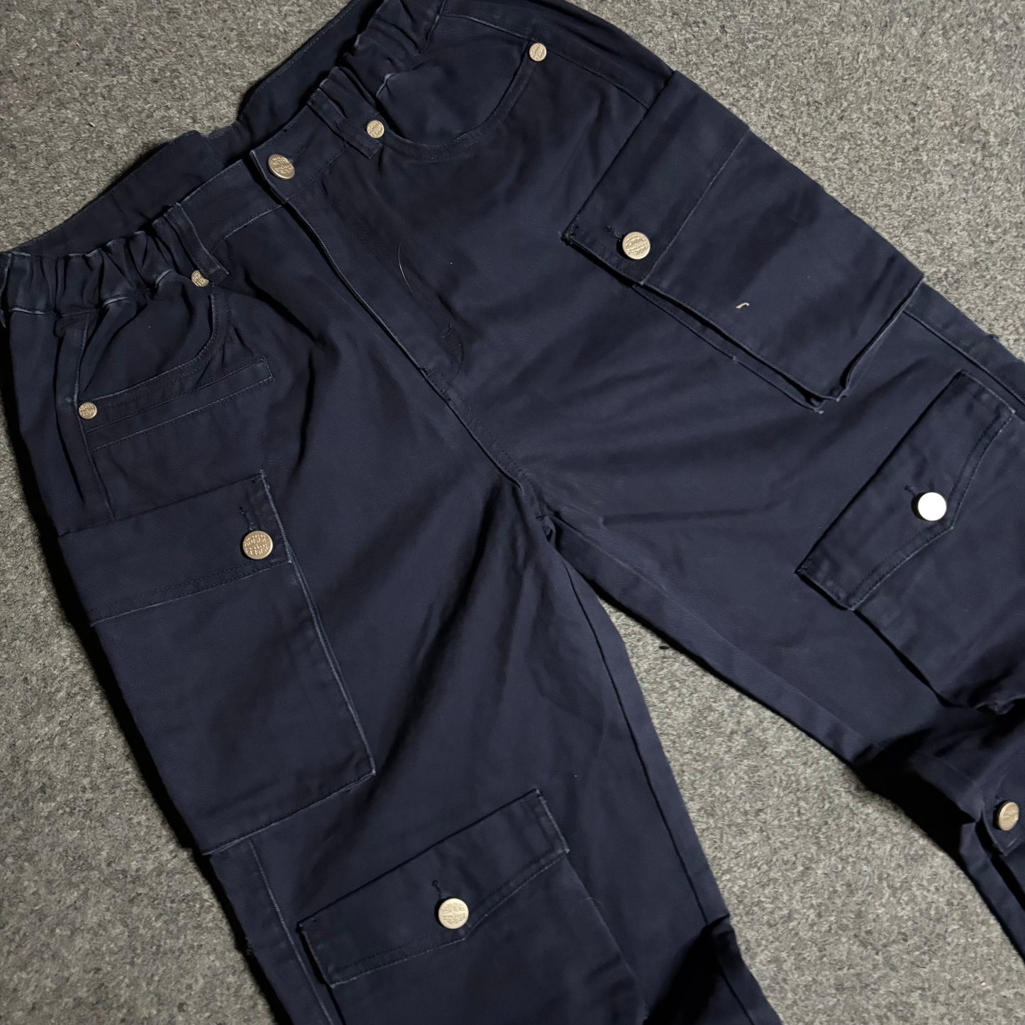 Homme Femme multi pocket cargo navy pant