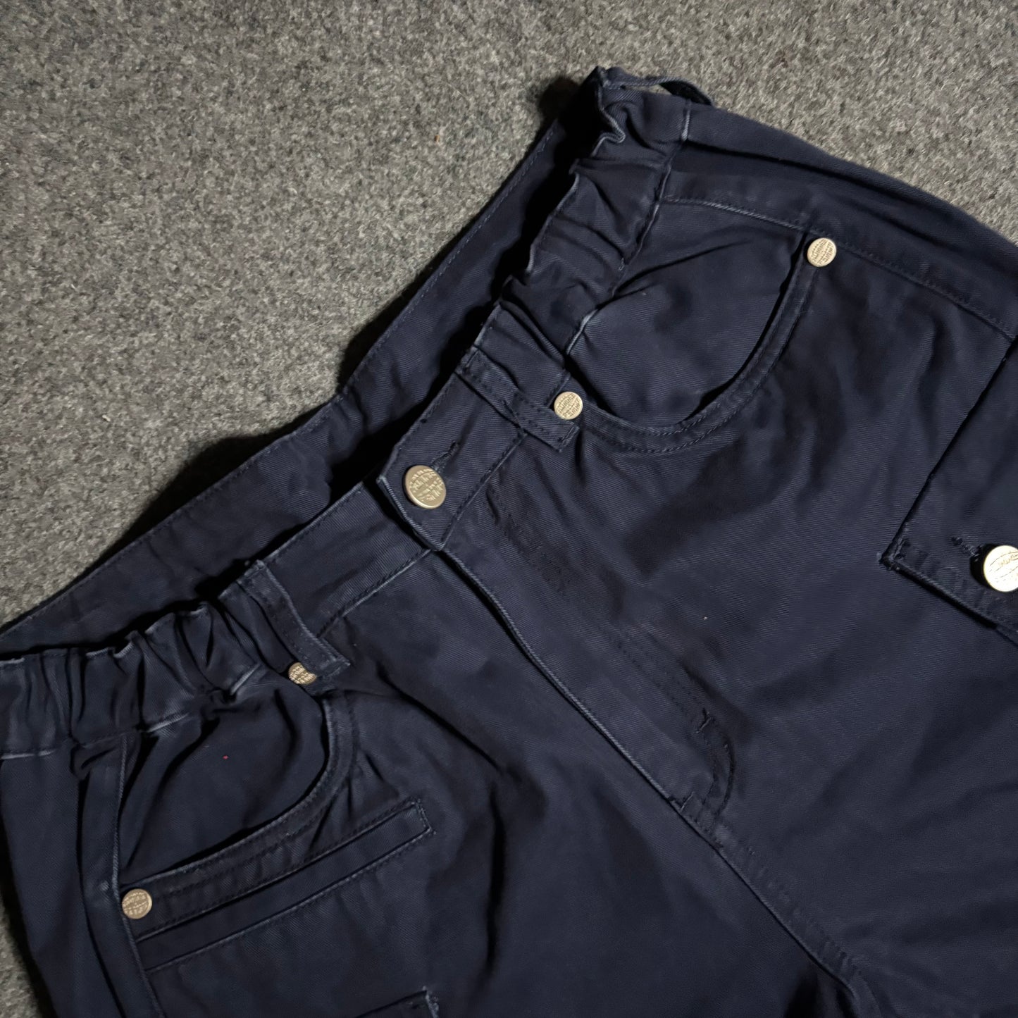 Homme Femme multi pocket cargo navy pant