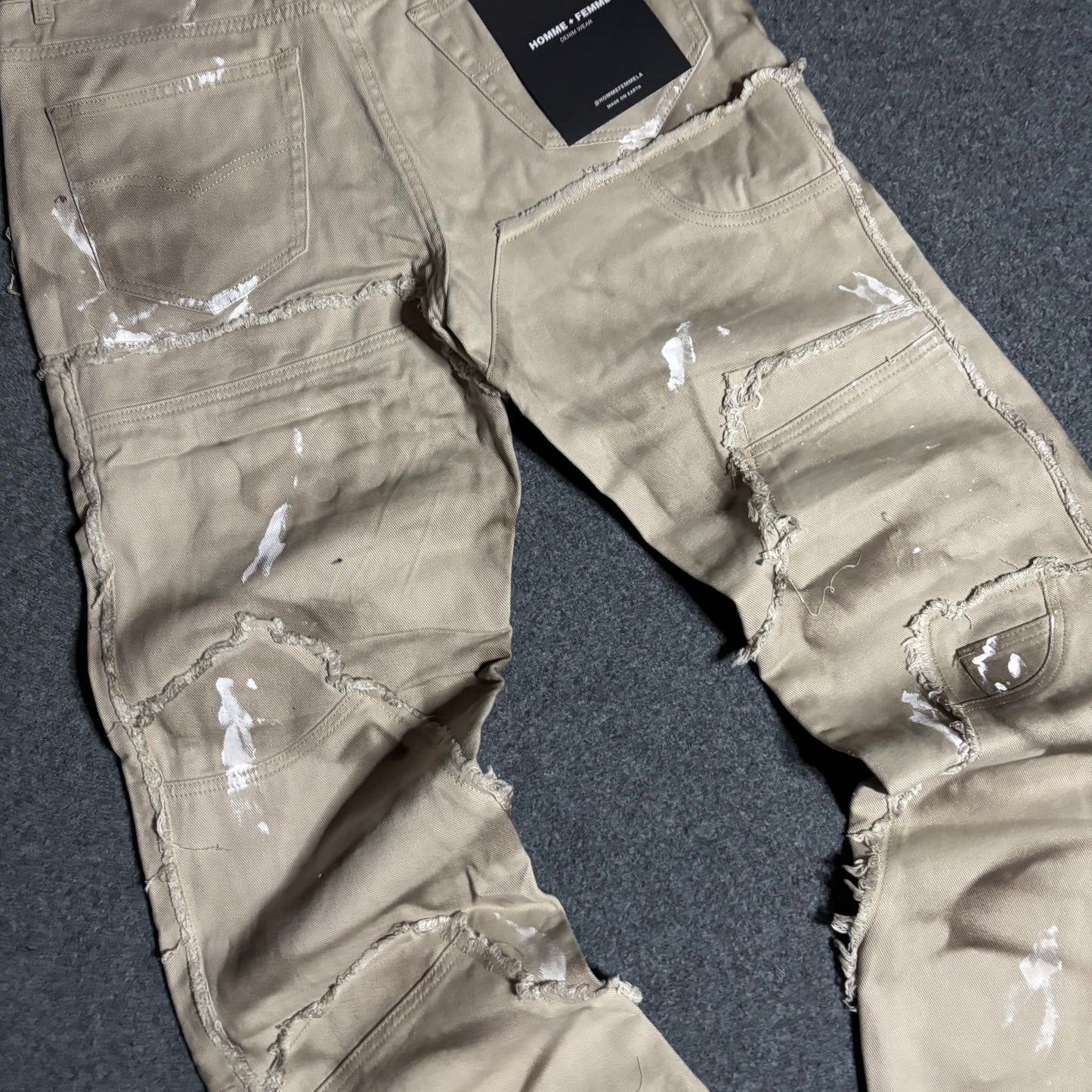 Homme Femme reconstructed denim stone wash