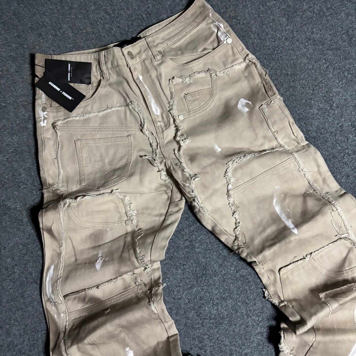 Homme Femme reconstructed denim stone wash