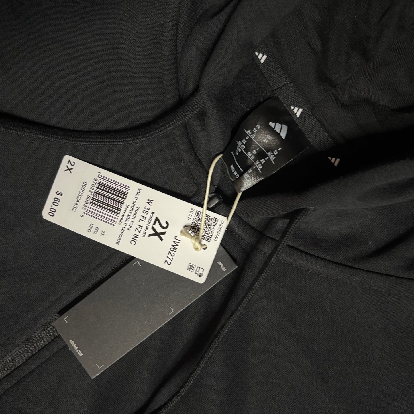 Adidas zip up black stripes hoodie